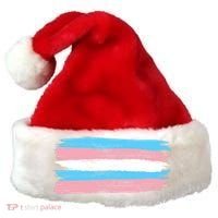 Distressed Transgender Pride Flag Santa Hat thumb 0