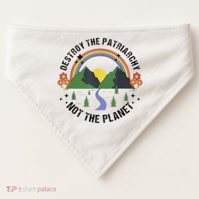 Destroy The Patriarchy Not The Planet Smash Patriarchy USA-Made Doggie Bandana