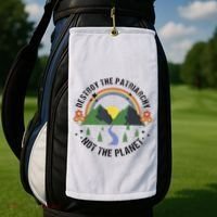 Destroy The Patriarchy Not The Planet Smash Patriarchy Golf Towel thumb 2