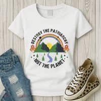 Destroy The Patriarchy Not The Planet Smash Patriarchy Women's T-Shirt thumb 3