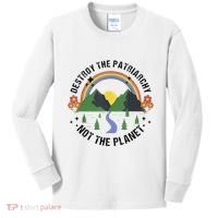 Destroy The Patriarchy Not The Planet Smash Patriarchy Kids Long Sleeve Shirt thumb 0