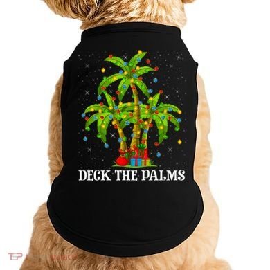 Deck The Palms Hawaiian Xmas Lighting Palm Tree Christmas Cute Gift Doggie Tank
