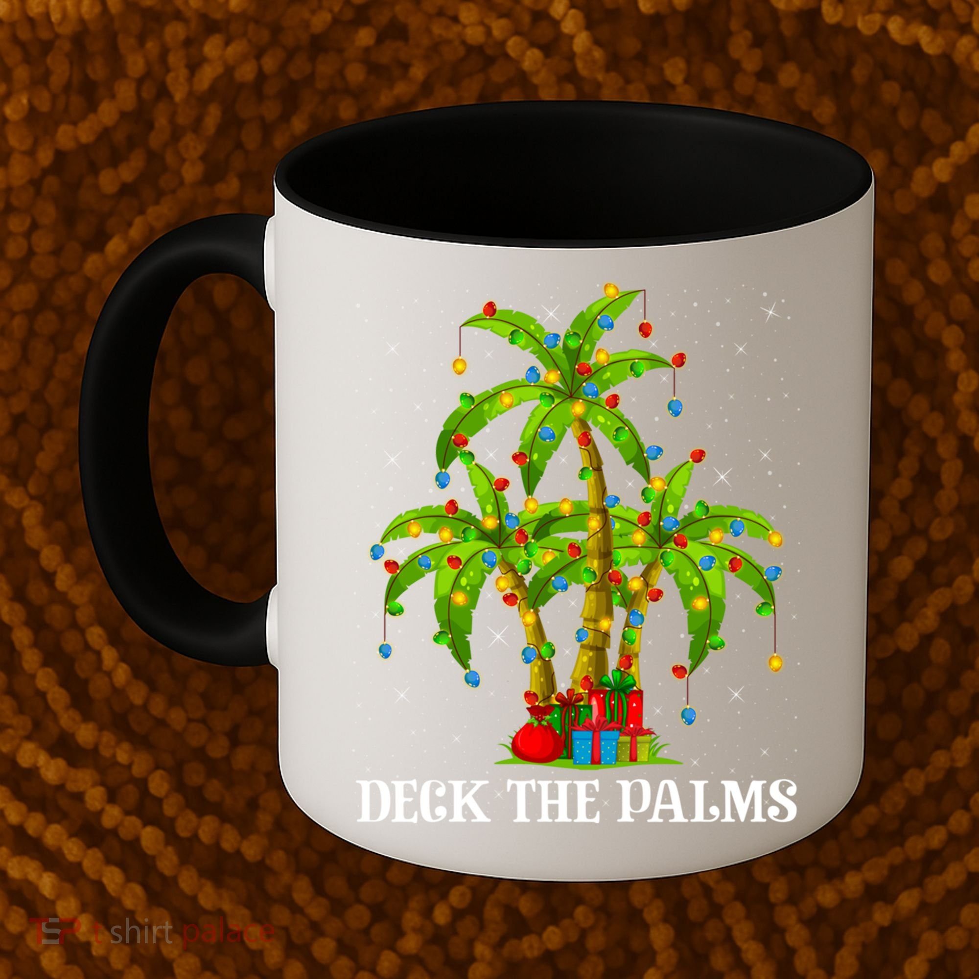 Deck The Palms Hawaiian Xmas Lighting Palm Tree Christmas Cute Gift Coffee Mug