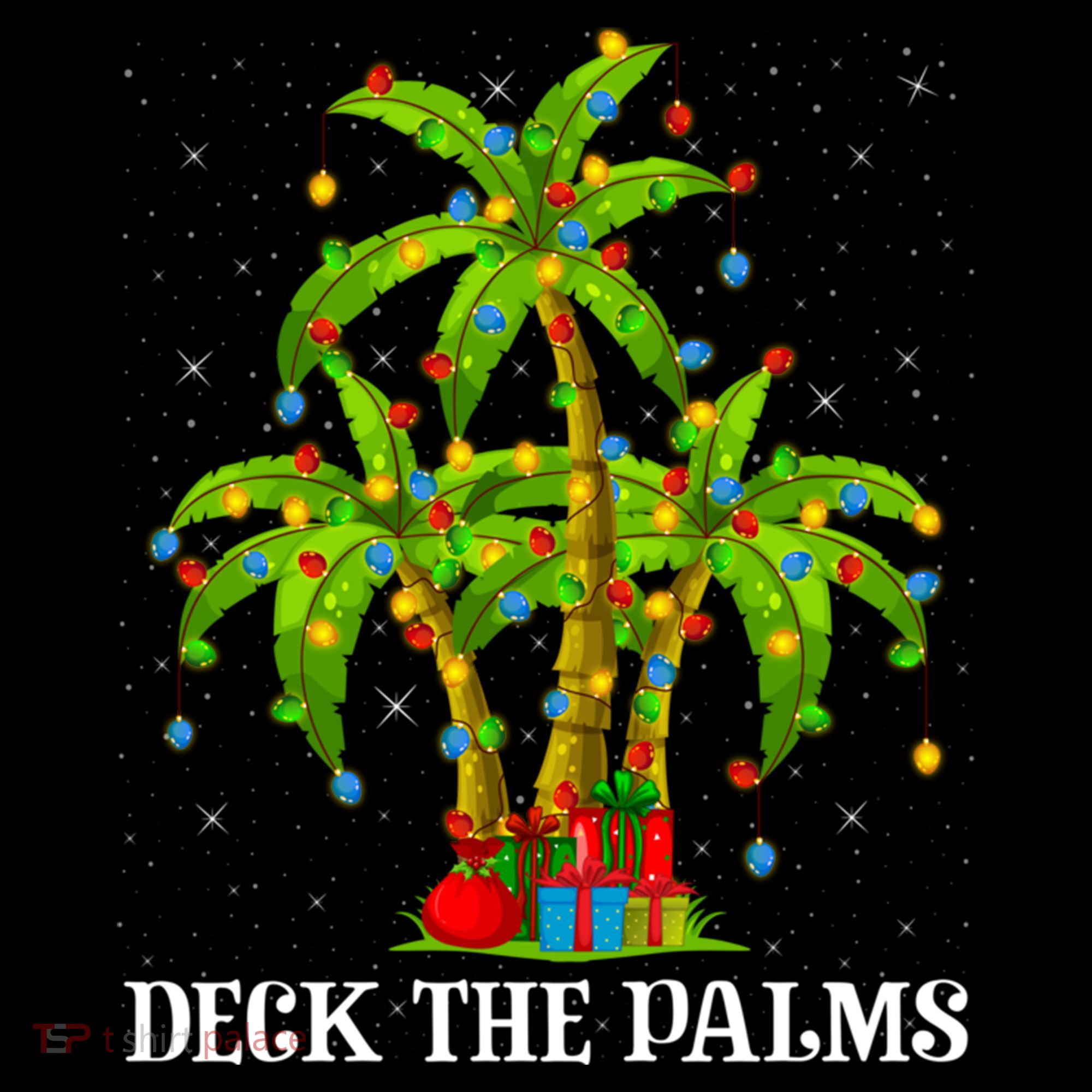 Deck The Palms Hawaiian Xmas Lighting Palm Tree Christmas Cute Gift Women's Hoodie