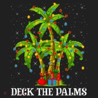 Deck The Palms Hawaiian Xmas Lighting Palm Tree Christmas Cute Gift Hat thumb 2