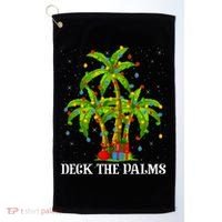 Deck The Palms Hawaiian Xmas Lighting Palm Tree Christmas Cute Gift Golf Towel thumb 0