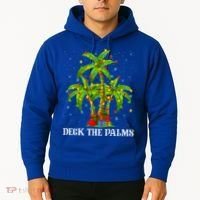 Deck The Palms Hawaiian Xmas Lighting Palm Tree Christmas Cute Gift Hoodie thumb 2