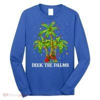 Deck The Palms Hawaiian Xmas Lighting Palm Tree Christmas Cute Gift Long Sleeve Shirt thumb 0