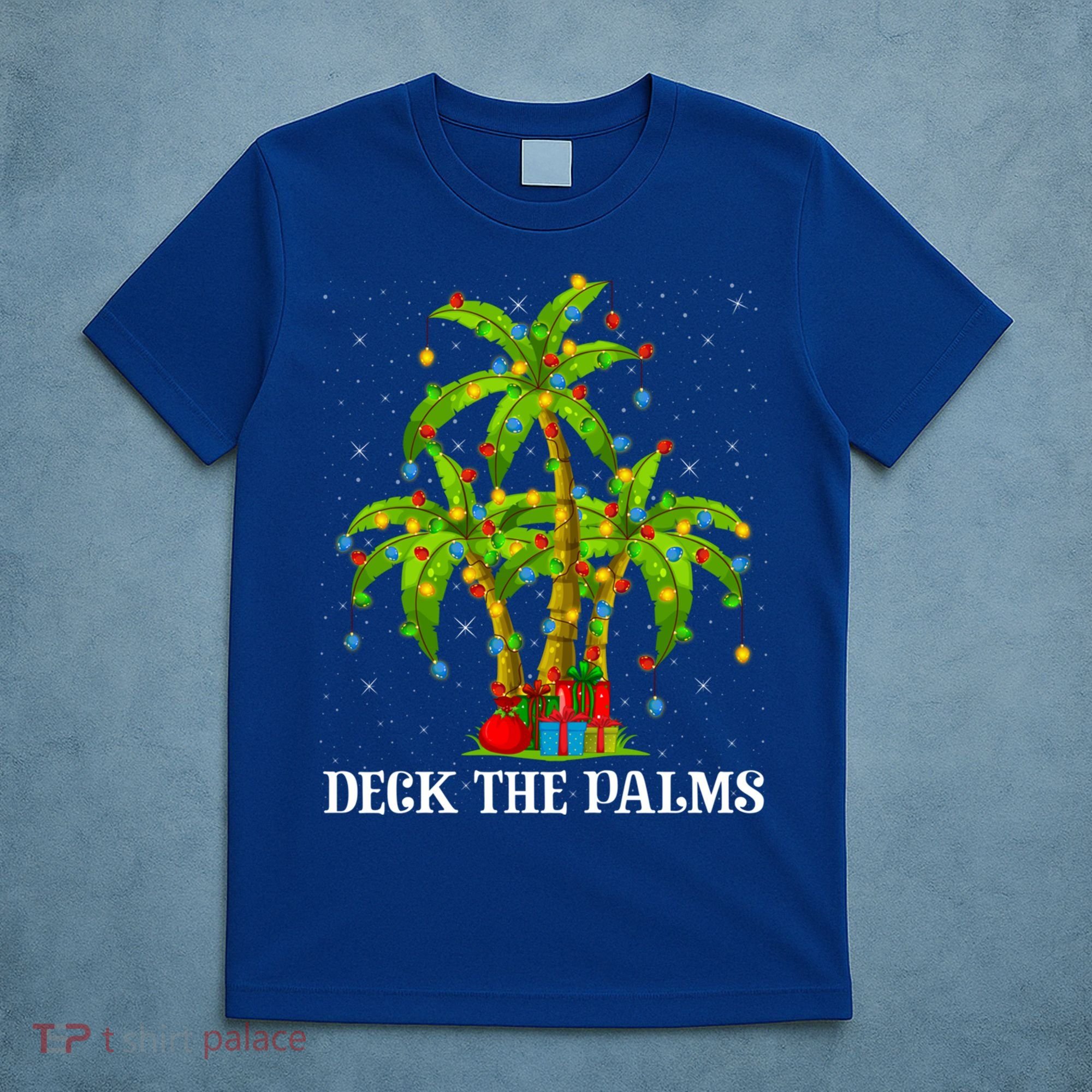 Deck The Palms Hawaiian Xmas Lighting Palm Tree Christmas Cute Gift T-Shirt
