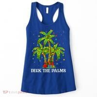 Deck The Palms Hawaiian Xmas Lighting Palm Tree Christmas Cute Gift Women's Tank Top thumb 0