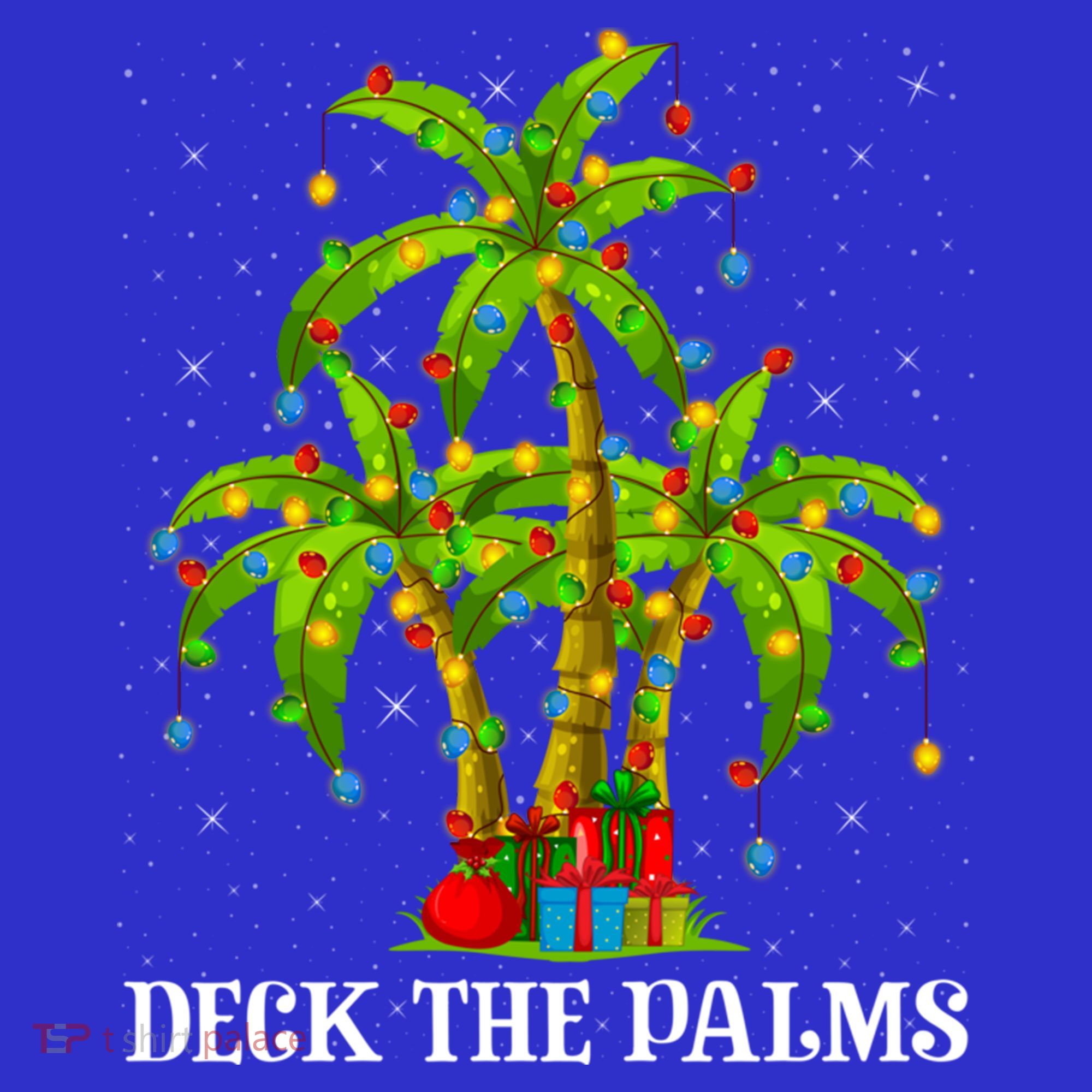 Deck The Palms Hawaiian Xmas Lighting Palm Tree Christmas Cute Gift Women's Tank Top