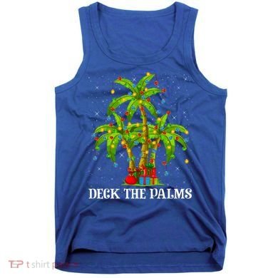 Deck The Palms Hawaiian Xmas Lighting Palm Tree Christmas Cute Gift Tank Top