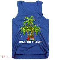 Deck The Palms Hawaiian Xmas Lighting Palm Tree Christmas Cute Gift Tank Top thumb 0