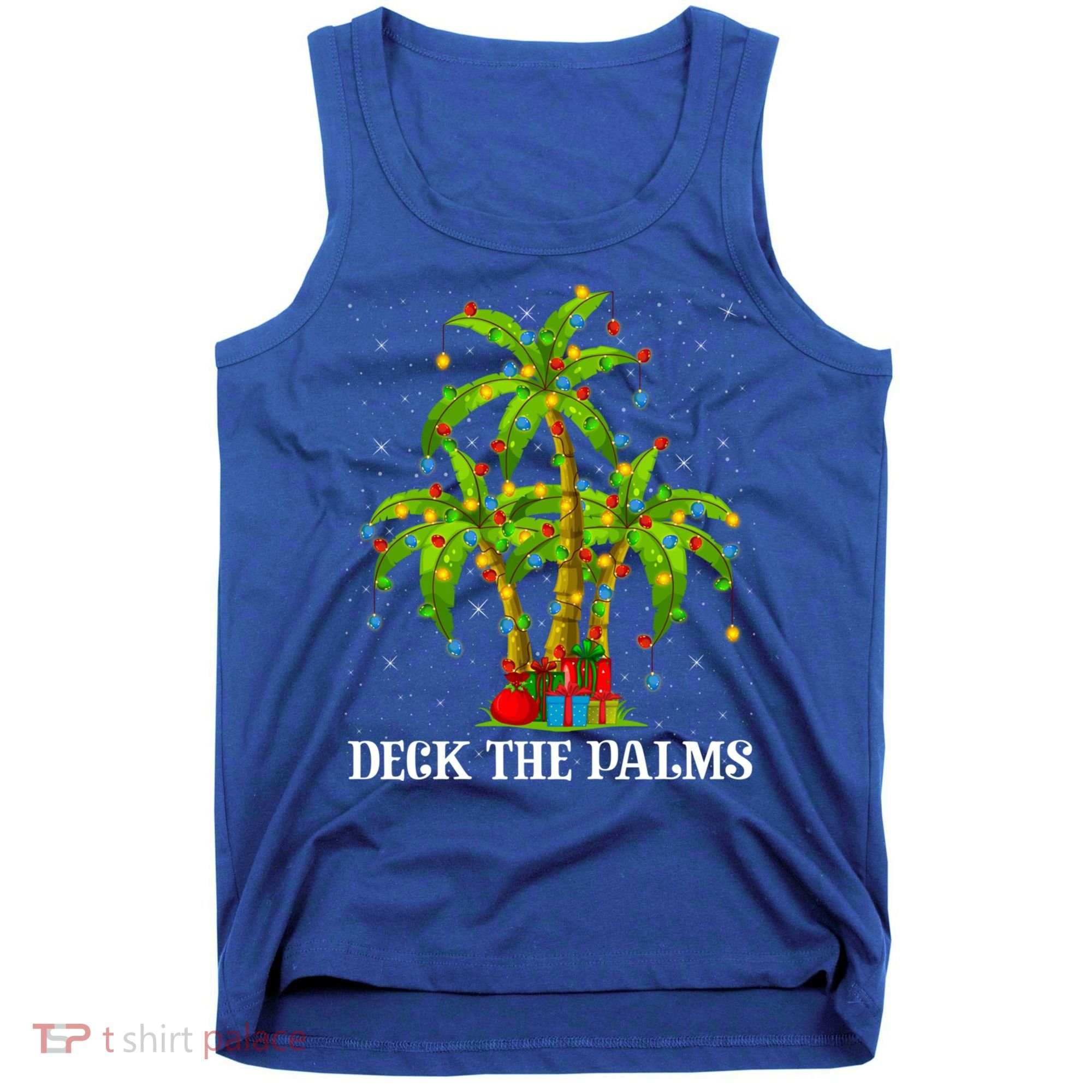 Deck The Palms Hawaiian Xmas Lighting Palm Tree Christmas Cute Gift Tank Top