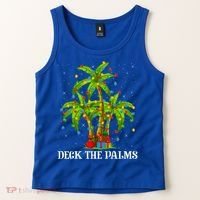 Deck The Palms Hawaiian Xmas Lighting Palm Tree Christmas Cute Gift Tank Top thumb 2