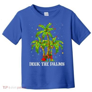 Deck The Palms Hawaiian Xmas Lighting Palm Tree Christmas Cute Gift Toddler T-Shirt