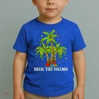 Deck The Palms Hawaiian Xmas Lighting Palm Tree Christmas Cute Gift Toddler T-Shirt thumb 2
