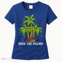 Deck The Palms Hawaiian Xmas Lighting Palm Tree Christmas Cute Gift Women's T-Shirt thumb 0