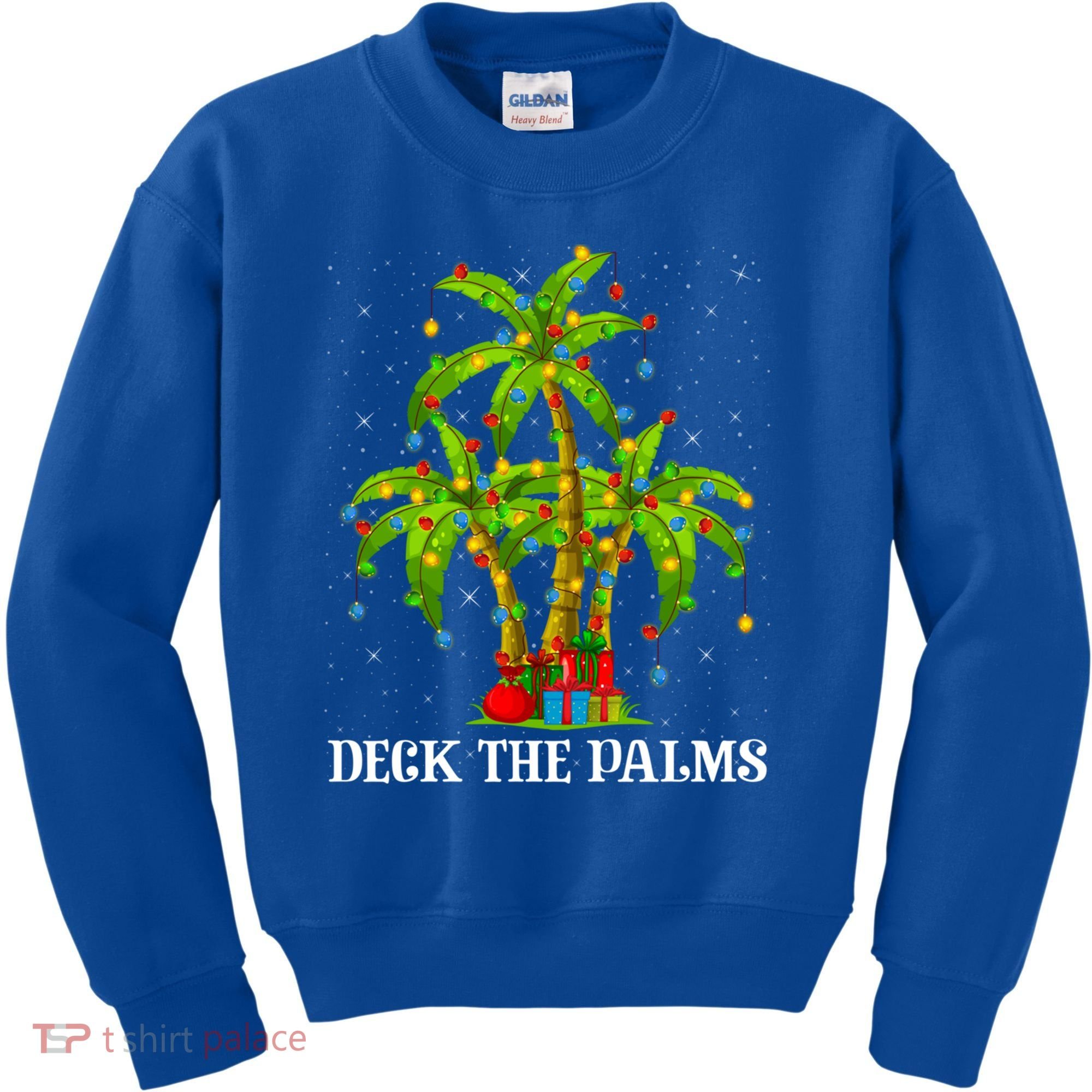 Deck The Palms Hawaiian Xmas Lighting Palm Tree Christmas Cute Gift Kids Sweatshirt