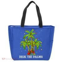 Deck The Palms Hawaiian Xmas Lighting Palm Tree Christmas Cute Gift Tote Bag thumb 0