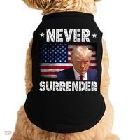 Donald Trump President Mugshot Never Surrender USA Flag Doggie Tank thumb 0
