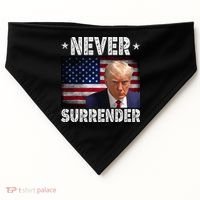 Donald Trump President Mugshot Never Surrender USA Flag USA-Made Doggie Bandana thumb 0