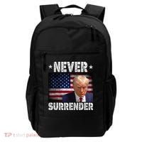 Donald Trump President Mugshot Never Surrender USA Flag Backpack thumb 0