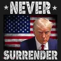 Donald Trump President Mugshot Never Surrender USA Flag Women's Hoodie thumb 2