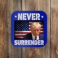 Donald Trump President Mugshot Never Surrender USA Flag Coaster thumb 0