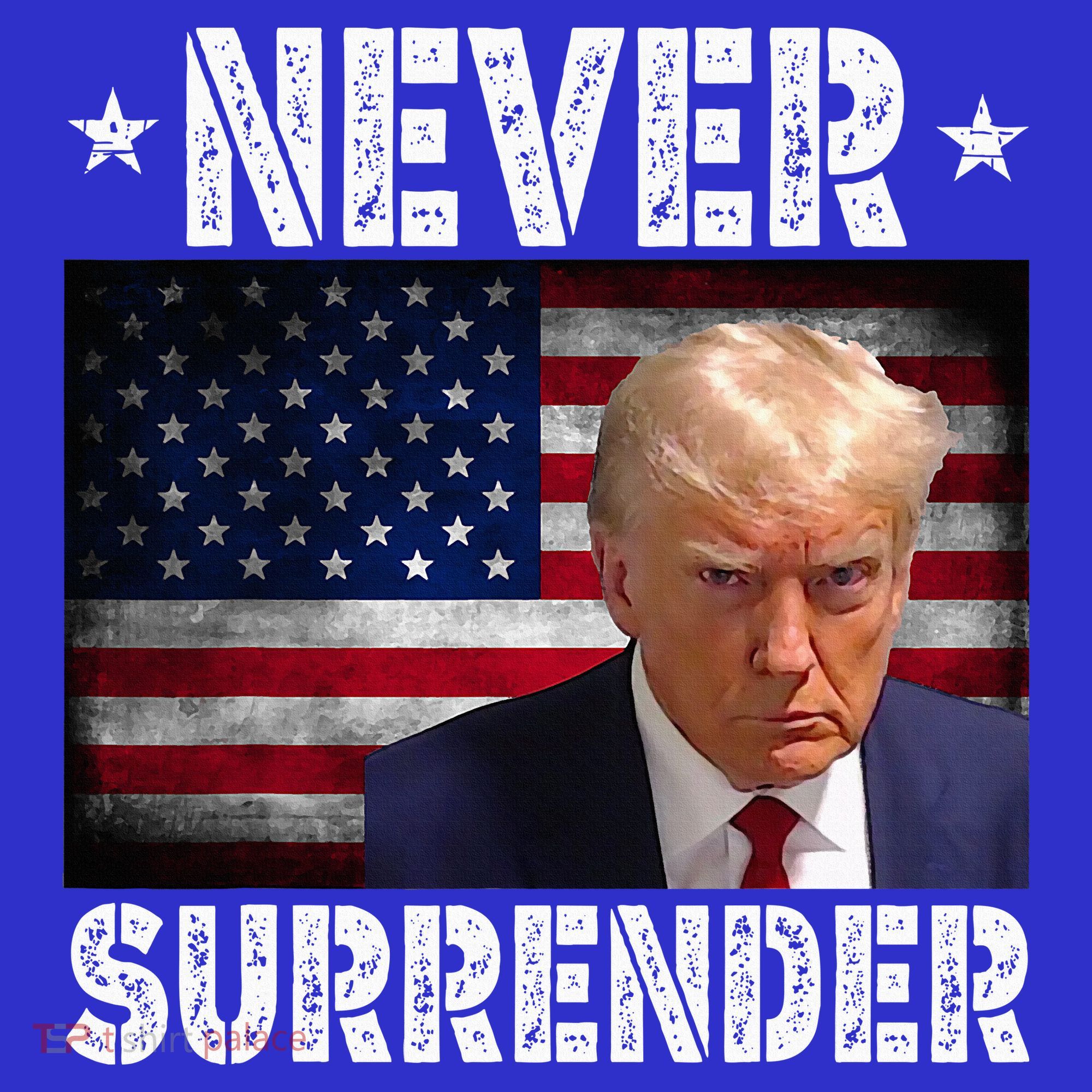 Donald Trump President Mugshot Never Surrender USA Flag Mousepad