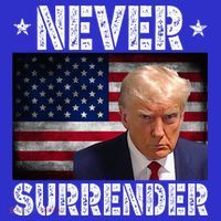 Donald Trump President Mugshot Never Surrender USA Flag Tote Bag thumb 4