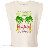 Deck the Palms Merry Flamingo Christmas funny Garment-Dyed Women's Muscle Tee thumb 0