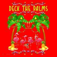 Deck the Palms Merry Flamingo Christmas funny Santa Hat thumb 1