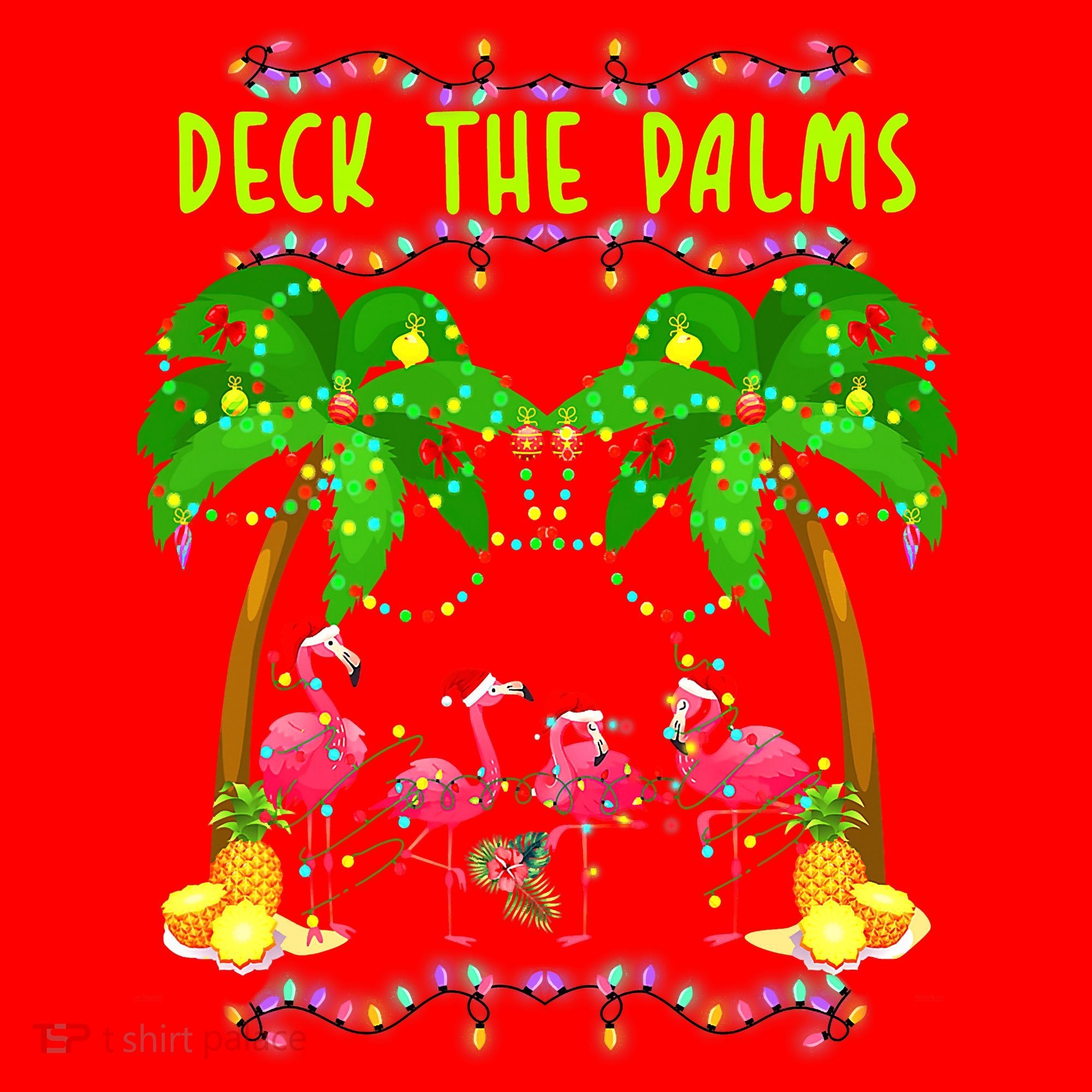 Deck the Palms Merry Flamingo Christmas funny Santa Hat