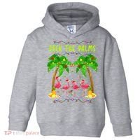Deck the Palms Merry Flamingo Christmas funny Toddler Hoodie thumb 0
