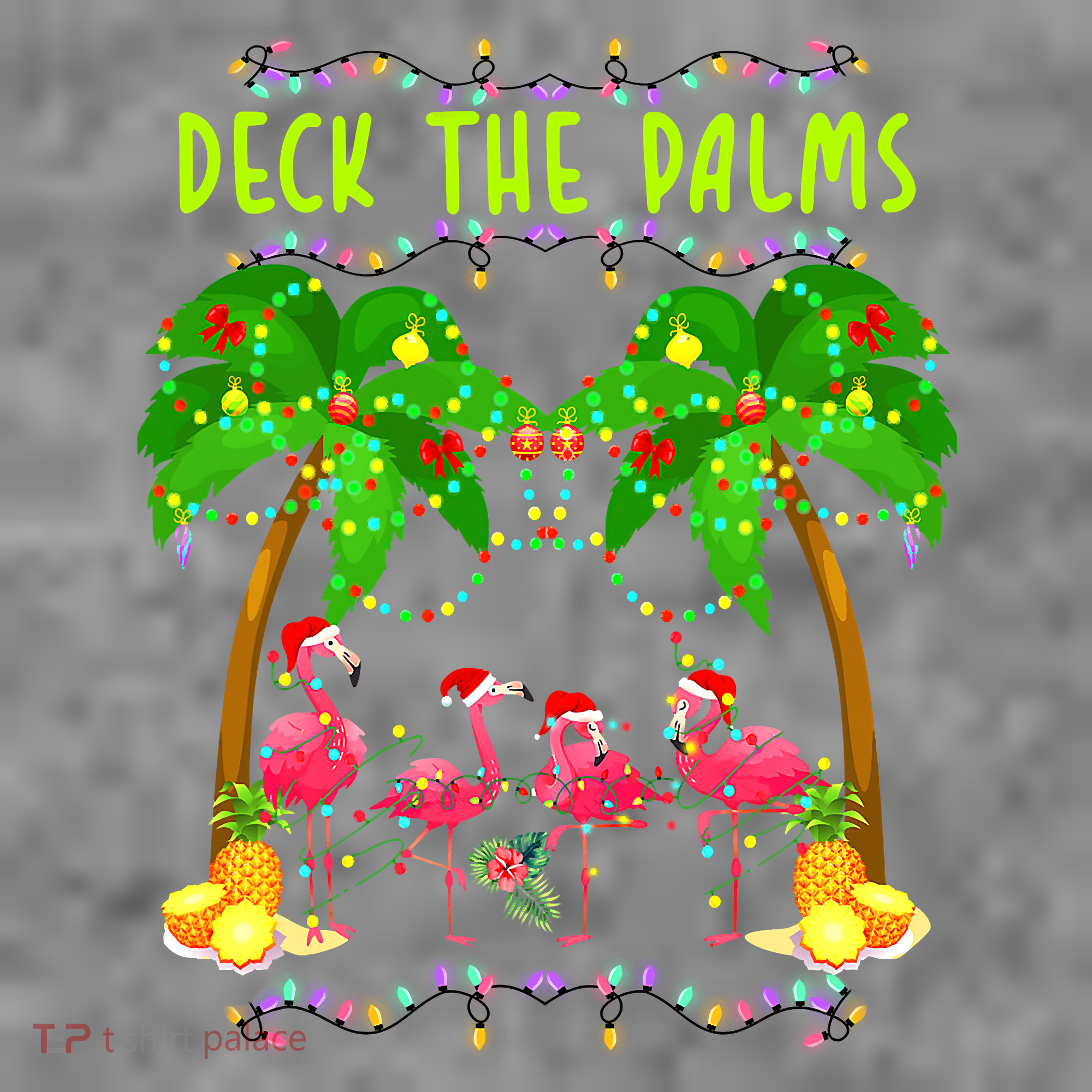 Deck the Palms Merry Flamingo Christmas funny Toddler Hoodie