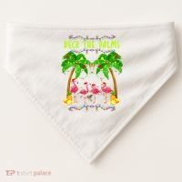 Deck the Palms Merry Flamingo Christmas funny USA-Made Doggie Bandana thumb 0