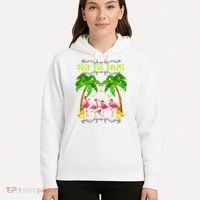 Deck the Palms Merry Flamingo Christmas funny Hoodie thumb 5