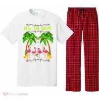 Deck the Palms Merry Flamingo Christmas funny Pajama Set thumb 0