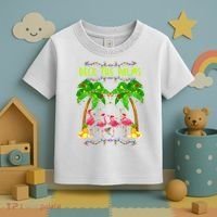 Deck the Palms Merry Flamingo Christmas funny Toddler T-Shirt thumb 3