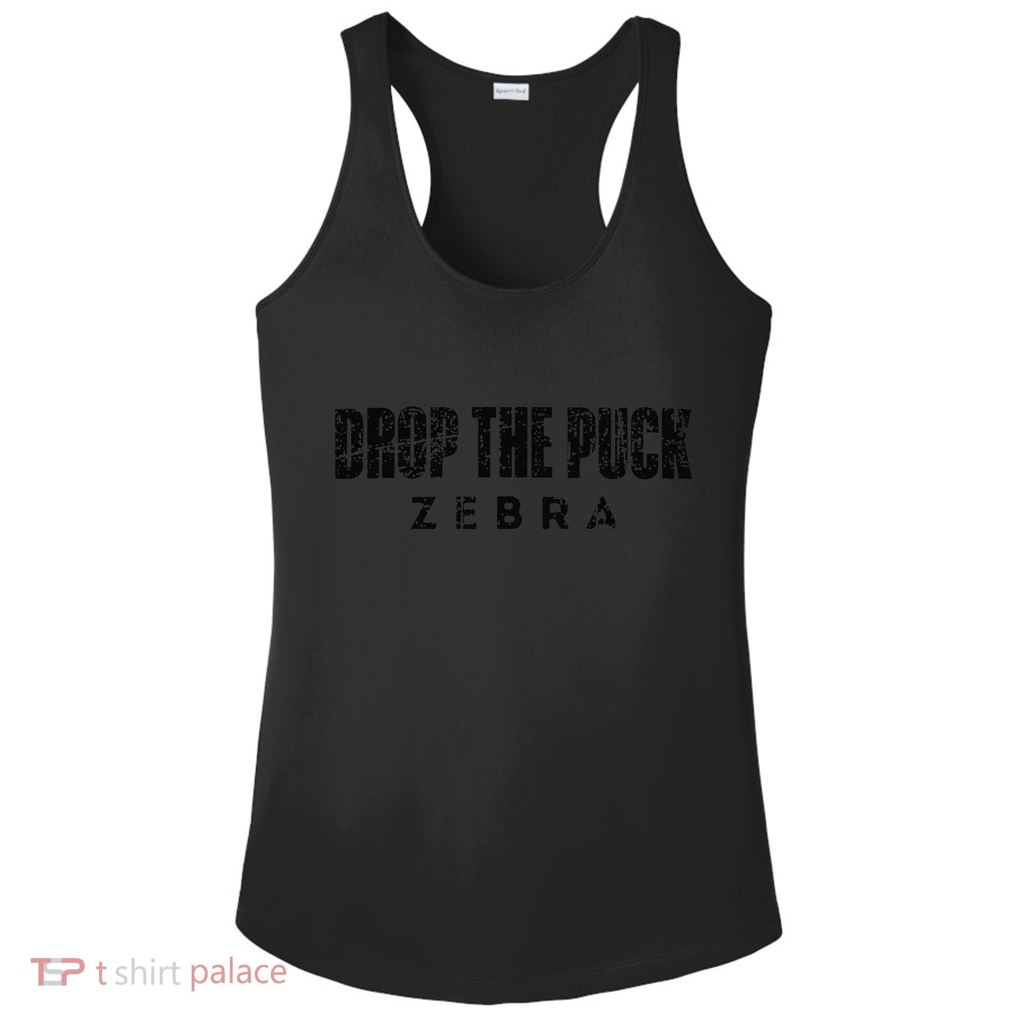Drop The Puck Zebra Ladies PosiCharge Competitor Racerback Tank
