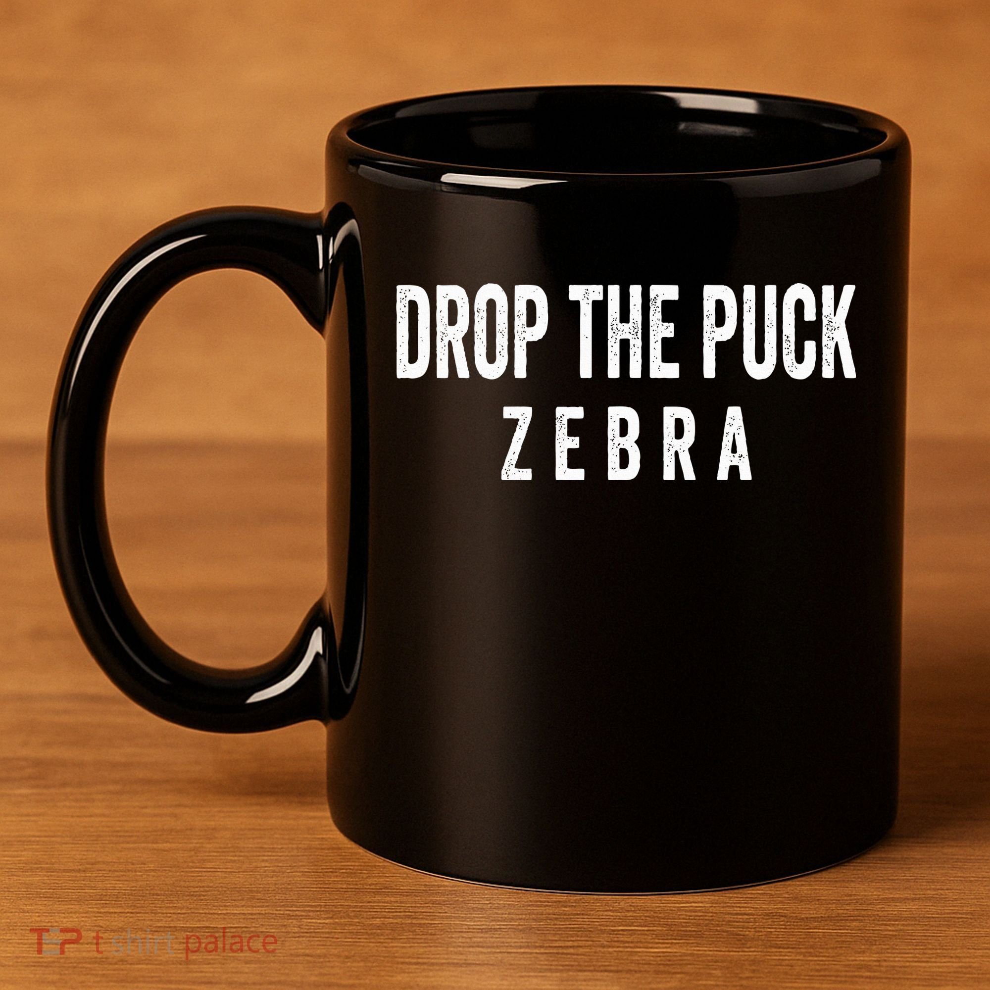 Drop The Puck Zebra 11oz C Handle Ceramic Mug