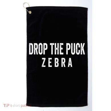 Drop The Puck Zebra Golf Towel