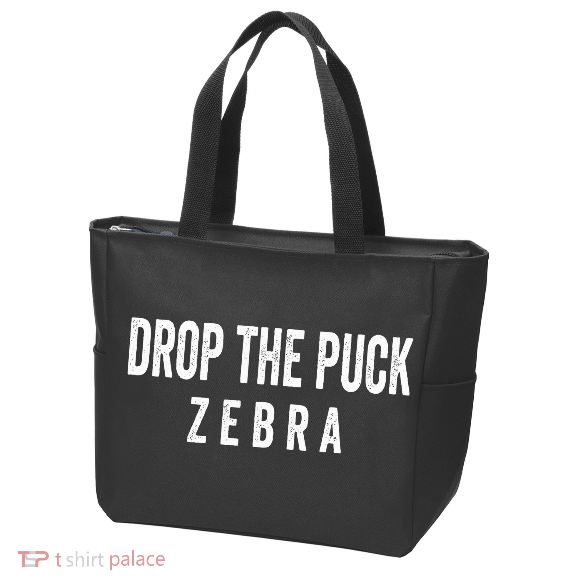 Drop The Puck Zebra Tote Bag
