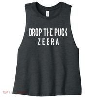 Drop The Puck Zebra Women's Racerback Cropped Tank thumb 0