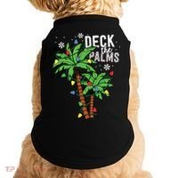 Deck The Palms Tropical Hawaii Christmas Palm Tree Lights Doggie Tank thumb 0