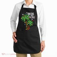 Deck The Palms Tropical Hawaii Christmas Palm Tree Lights Apron thumb 2