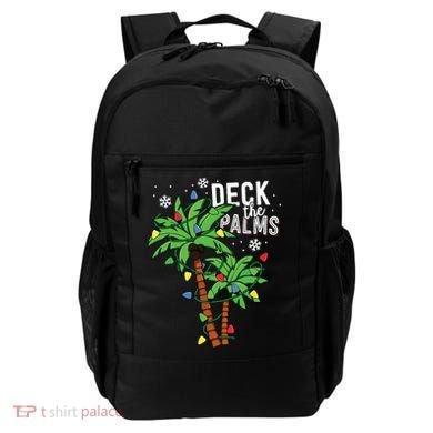 Deck The Palms Tropical Hawaii Christmas Palm Tree Lights Backpack