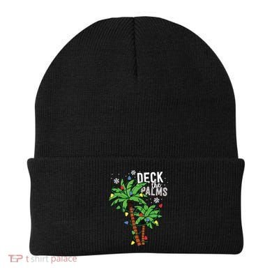 Deck The Palms Tropical Hawaii Christmas Palm Tree Lights Beanie