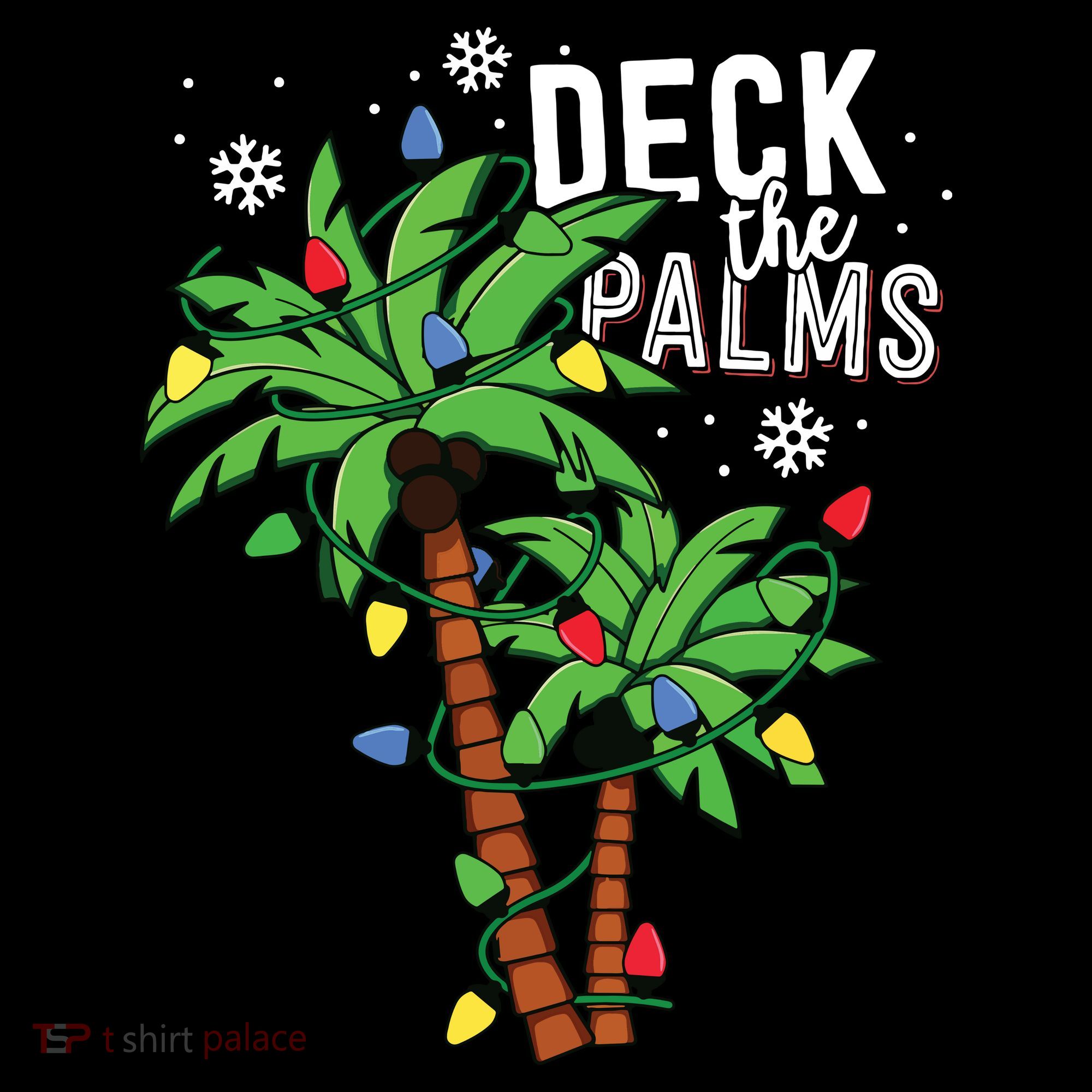 Deck The Palms Tropical Hawaii Christmas Palm Tree Lights Women's Hoodie
